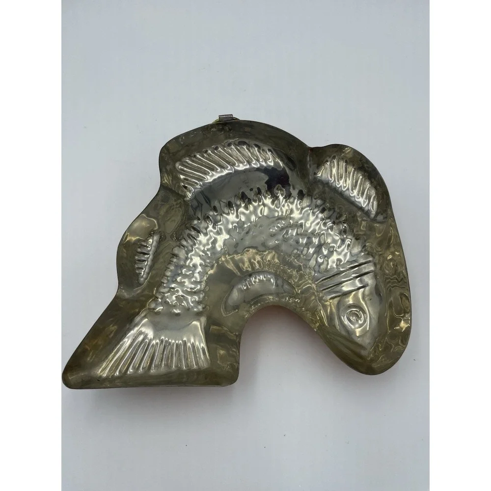 Vintage MCM Copper Fish Shaped Mold‎ w/Hook Hanger French Wall Decor